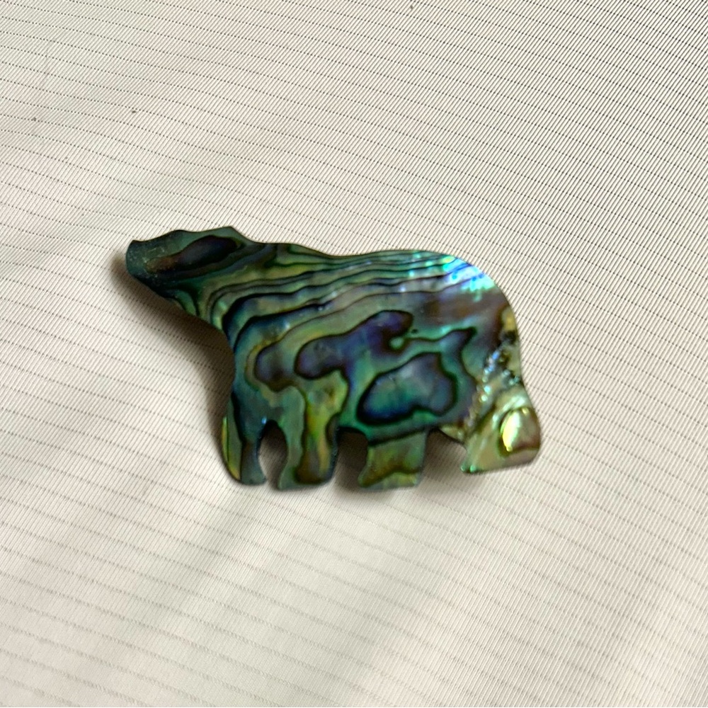 Abalone Shell Bear Brooch